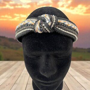 Boho Denim Frayed Headband And Beaded Sequin Hairband Bundle Y2K Baddie NWOT